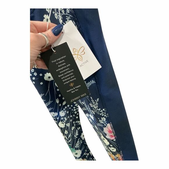 JOHNNY WAS Size Medium Bursting High Waist Sculpting Bell Leggings & Sports Bra - Picture 3 of 10